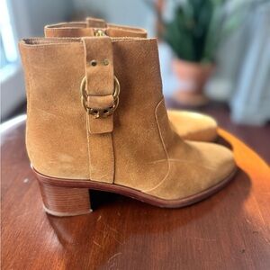 Tory Burch Tan Suede Ankle Booties